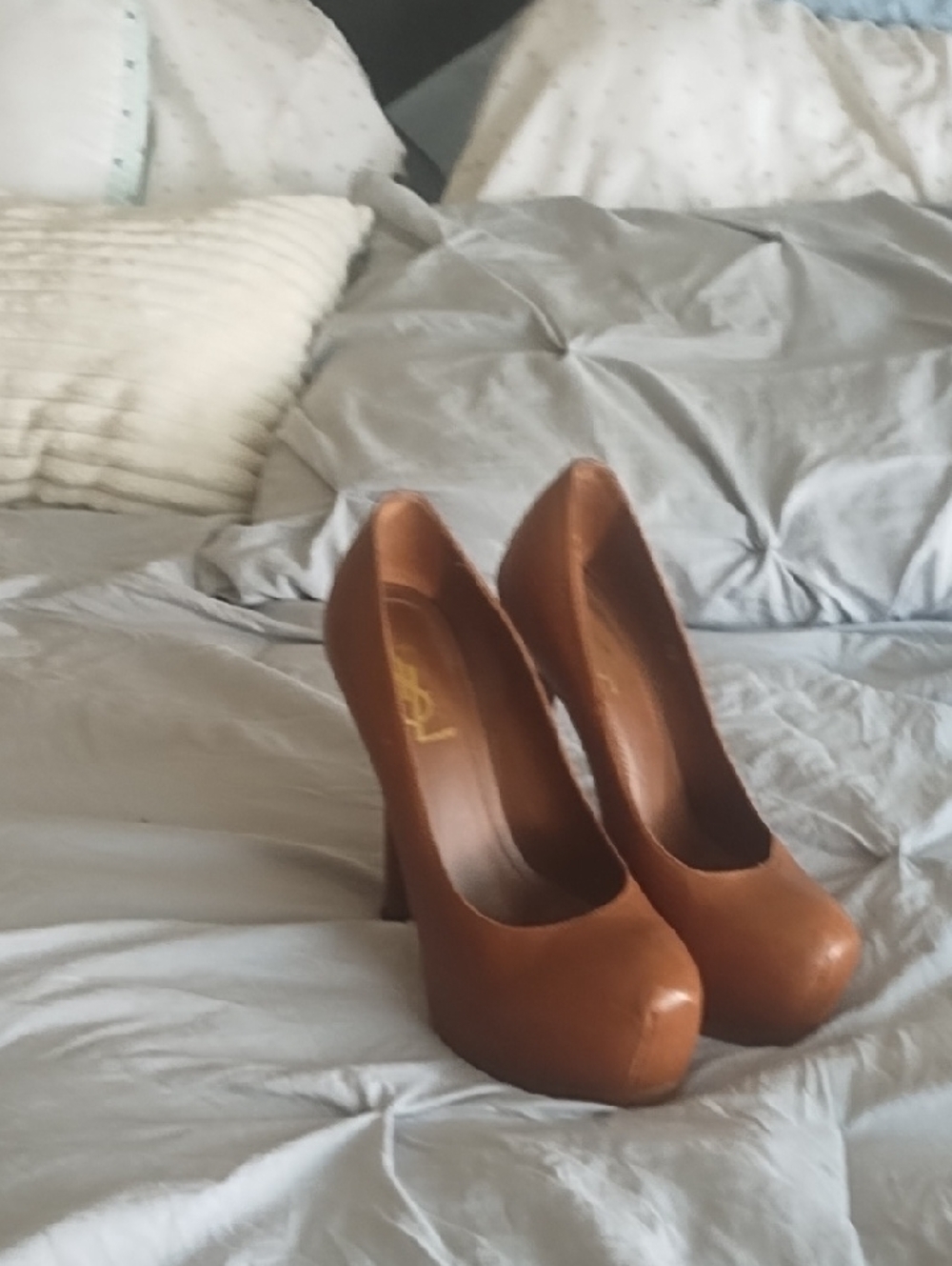 YSL Tributoo Brown Women's Platform Pumps 38
